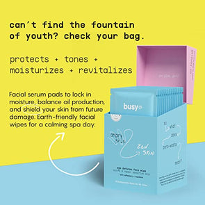 Calm Line Facial Wipes - Brightening Cleaning Wipes, Unscented Moist Towelettes Individually Wrapped - Natural Wipes & Face Wash Cloth for Facial Cleansing with AHA/BHA, Clover and Calendula - 15ct