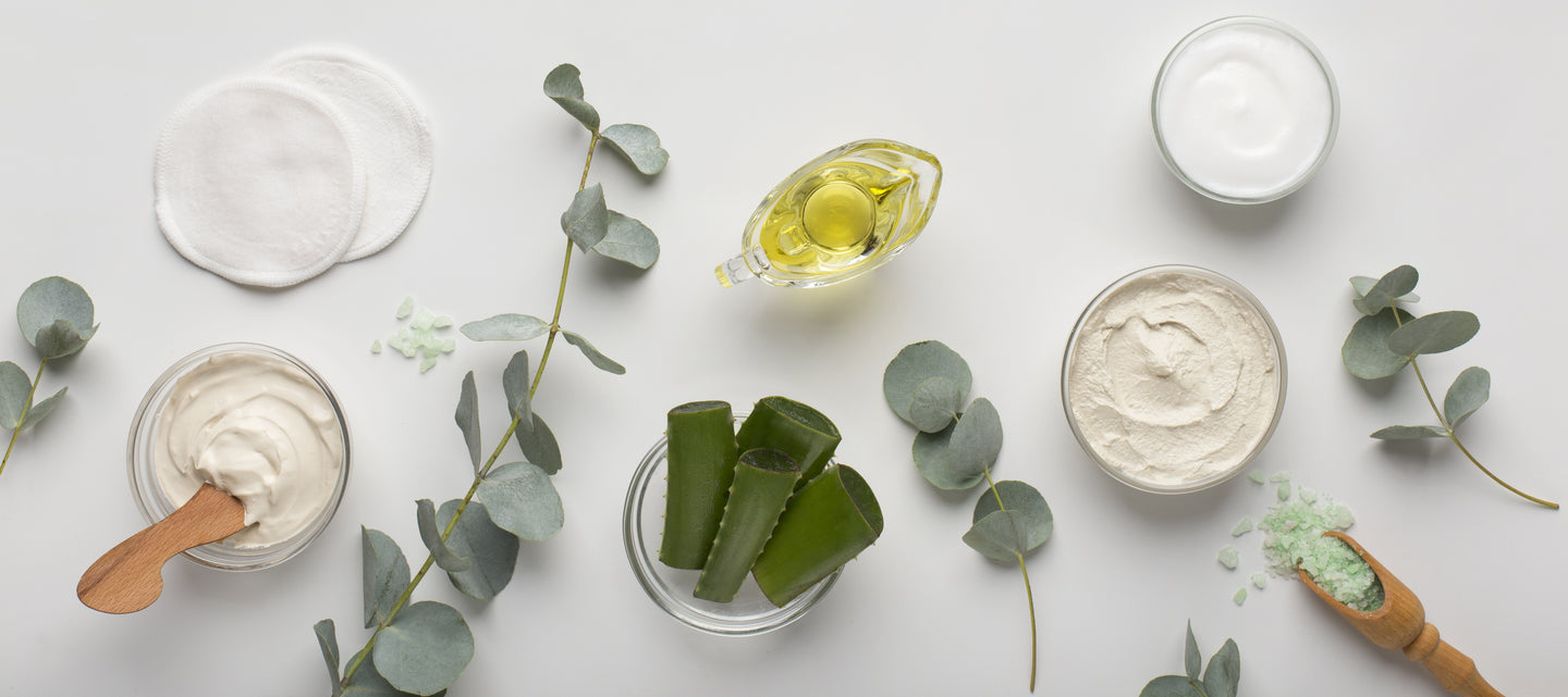 Natural Essential Oils on a Table