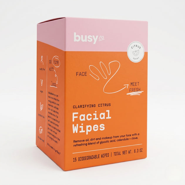 Glow Facial Wipes – AHA, Calendula and Honeysuckle, Individually Wrapped