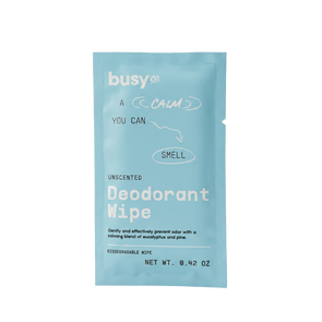 Calm Line Deodorant Wipes - 15ct Unscented Deodorant Wipes for Women w/Zinc, Prebiotics & Papaya - Deodorant Wipes Individually Wrapped - Sweat Wipes for Gentle Brightening, Odor Control & Cleansing