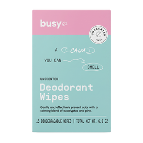 Calm Line Deodorant Wipes - 15ct Unscented Deodorant Wipes for Women w/Zinc, Prebiotics & Papaya - Deodorant Wipes Individually Wrapped - Sweat Wipes for Gentle Brightening, Odor Control & Cleansing