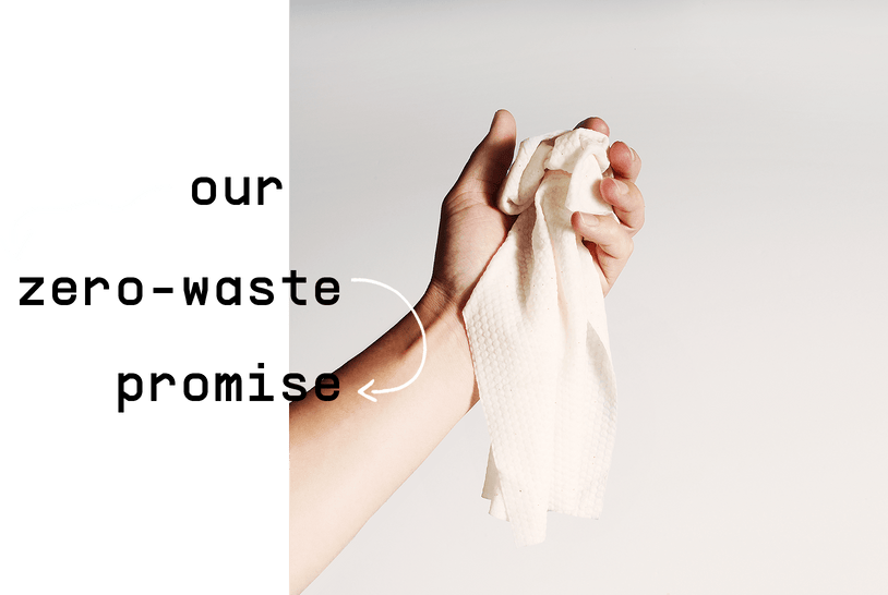 Our zero-waste promise hand holding wipe