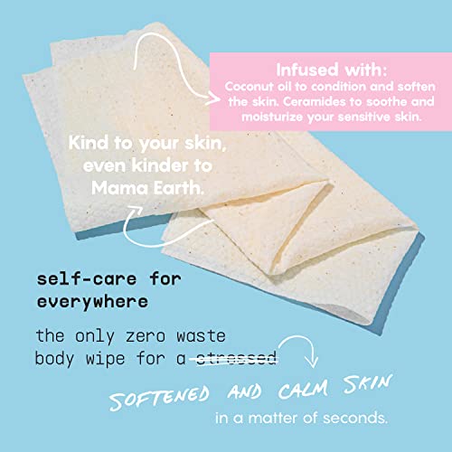 Refresh Line Body Wipes for Women - Cleansing Body Wash Wipes, Armpit Wipes & Body Wipes w/Fresh Citrus Scent - Zero-Waste Gym Wipes & Cleansing Wipes - No Rinse Bathing Wipes for Adults - 10 ct